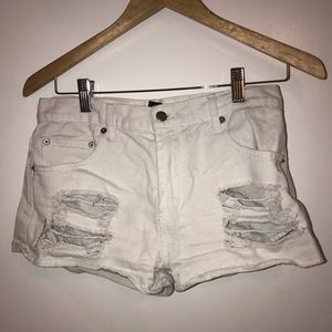 Forever21 White Denim Shorts